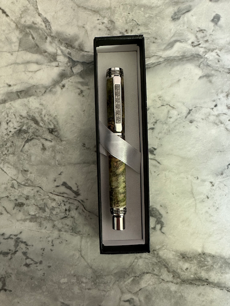 Emperor Style Green and Black Burl Rollerball Pen