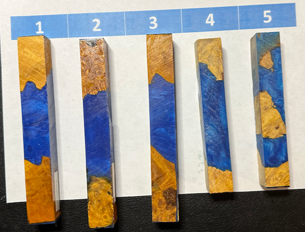 Light Blue / Burl & Acrylic Pen Blanks