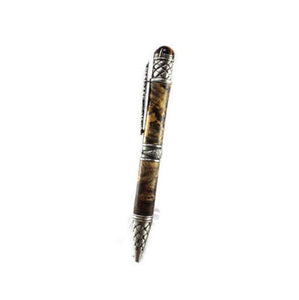Dragon Ballpoint Pen | Center Twist Ballpoint | Wood Pen | Black Orange Maple Burl
