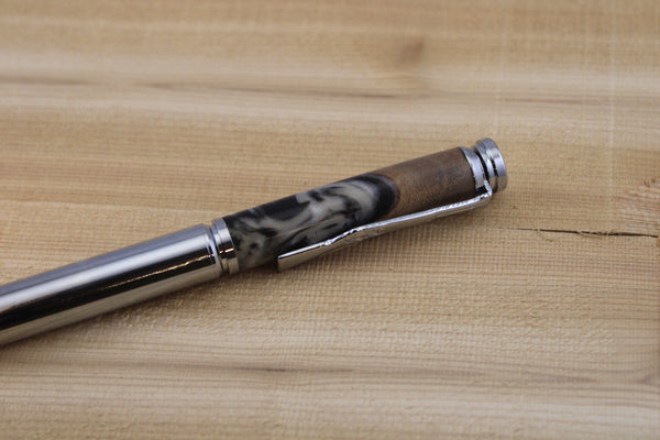 Bullet Pen - Chrome and Wood