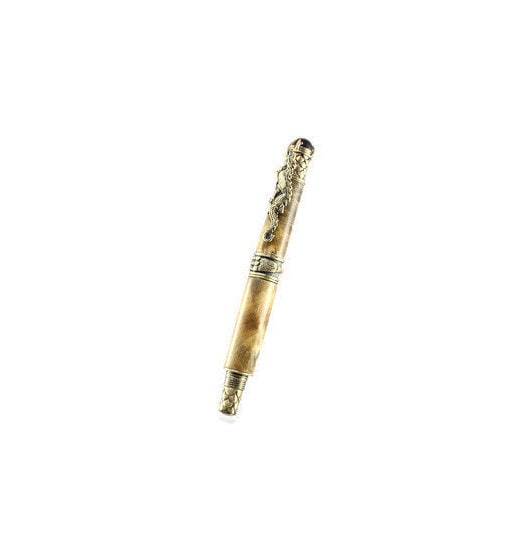 Dragon Rollerball Pen | Antique Brass | Buckeye Burl