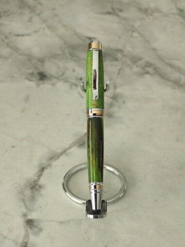 Green and Black Ballpoint Pen with Stylus